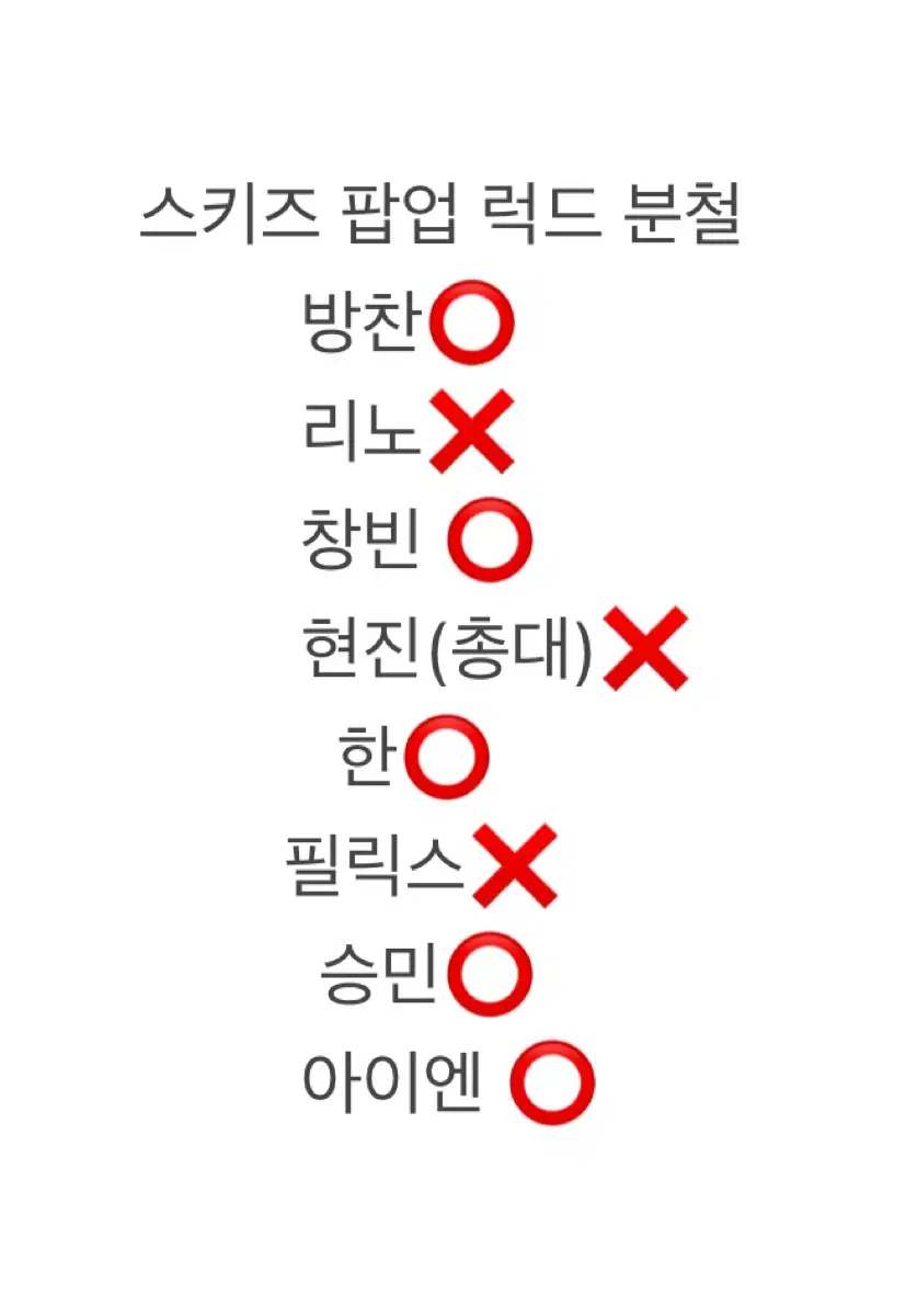 스키즈 HOP 팝업 럭키드로우 럭드 분철 미공포 앨범