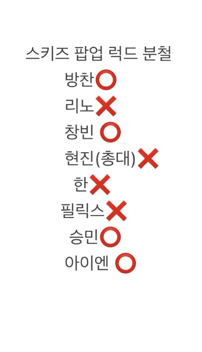 스키즈 HOP 팝업 럭키드로우 럭드 분철 미공포 앨범