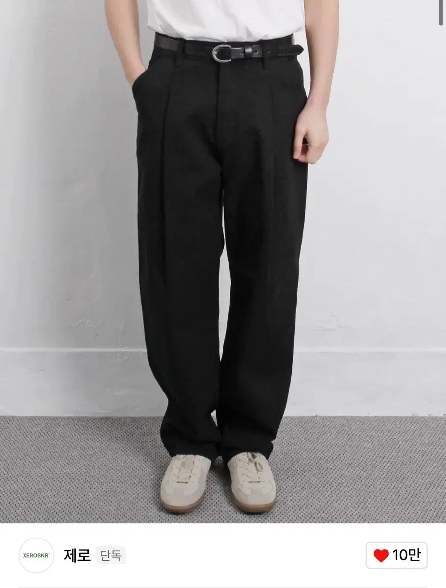 제로 Deep One Tuck Pants [Cotton Black]