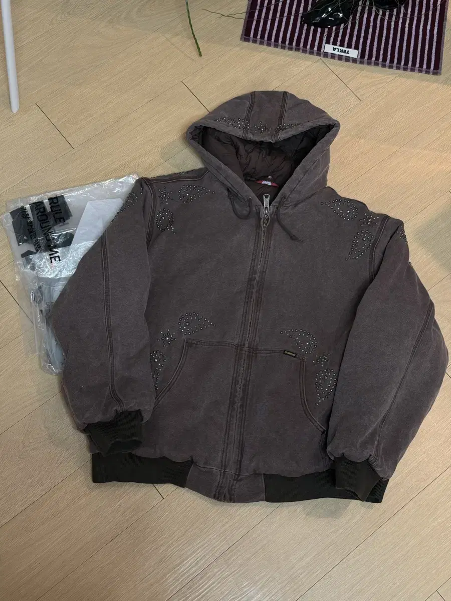 [XL] Supreme 23fw Paisley Studded Work Jacket Brown