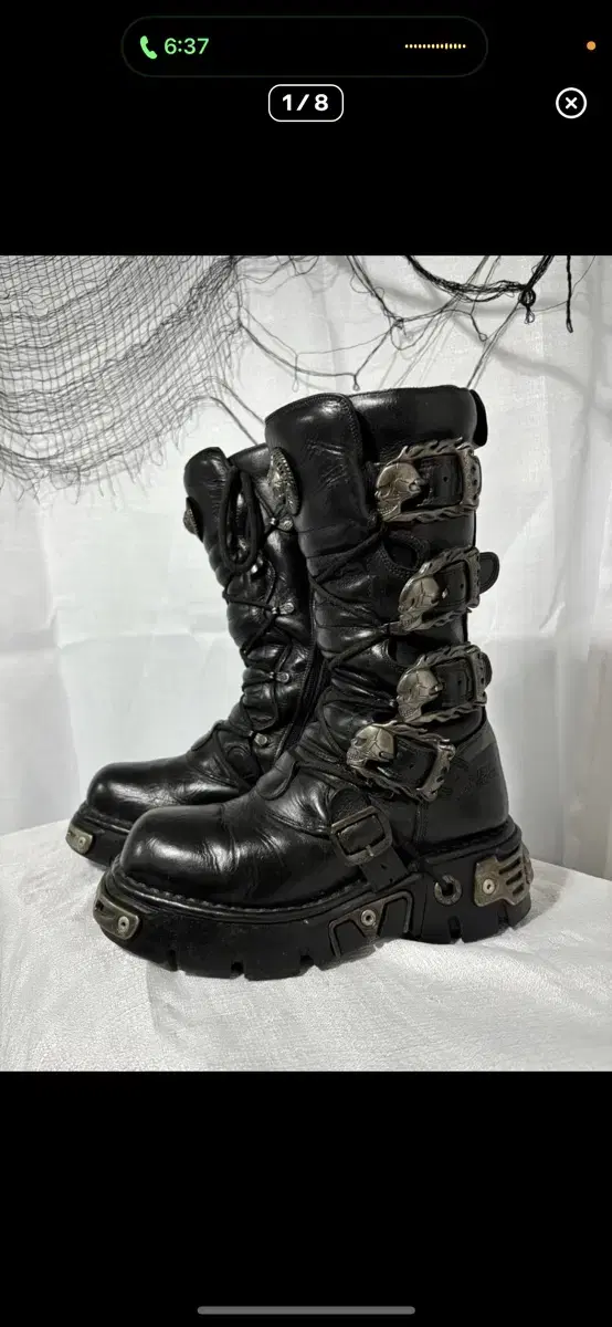 NewRock Flame Skull Punk Boots