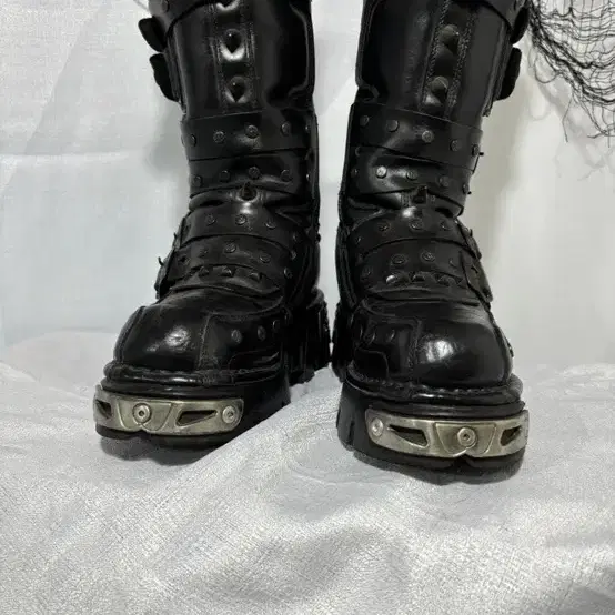 NewRock Stud Punk Long Leather Boots