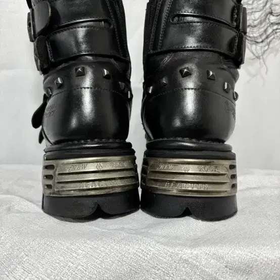 NewRock Stud Punk Long Leather Boots