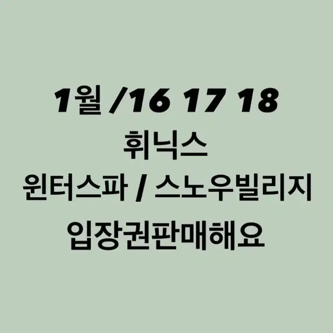 1/16-17-18 휘닉스파크