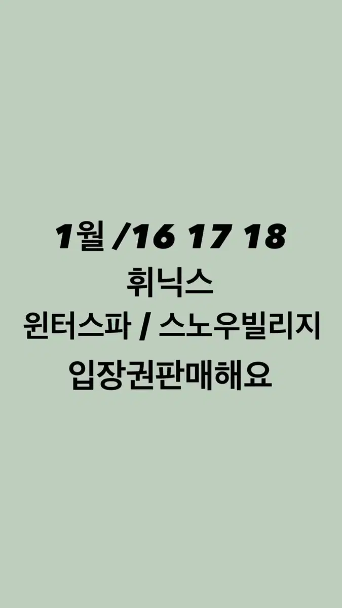 1/16-17-18 휘닉스파크