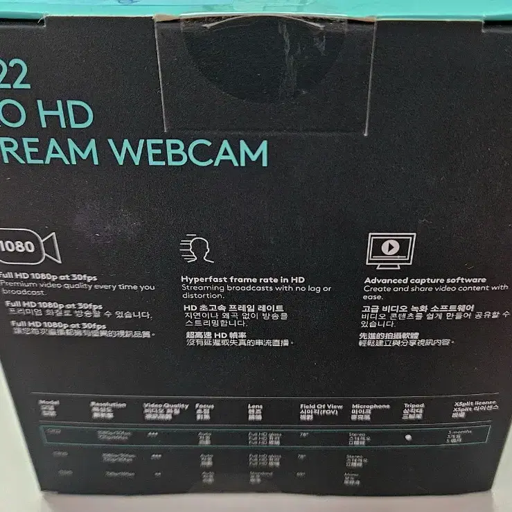 로지텍 웹캠 C922 PRO STREAM WEBCAM 신품