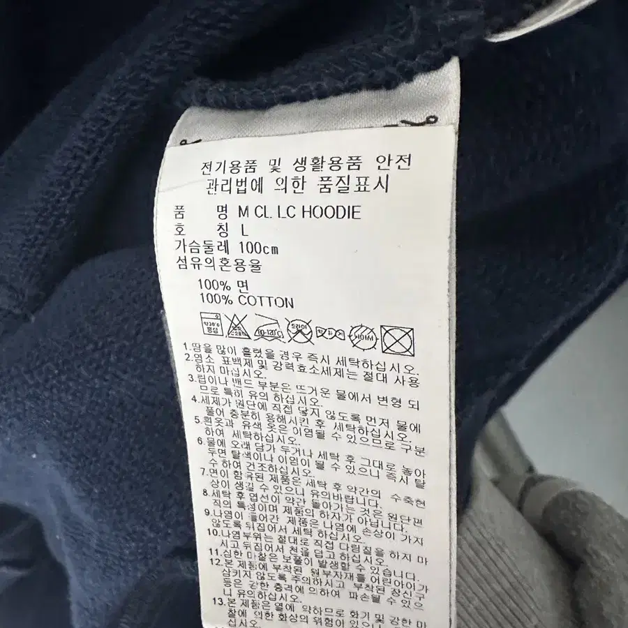 나니럭스 Y-3 남성 로고 프린팅 후드 네이비(GV4200)