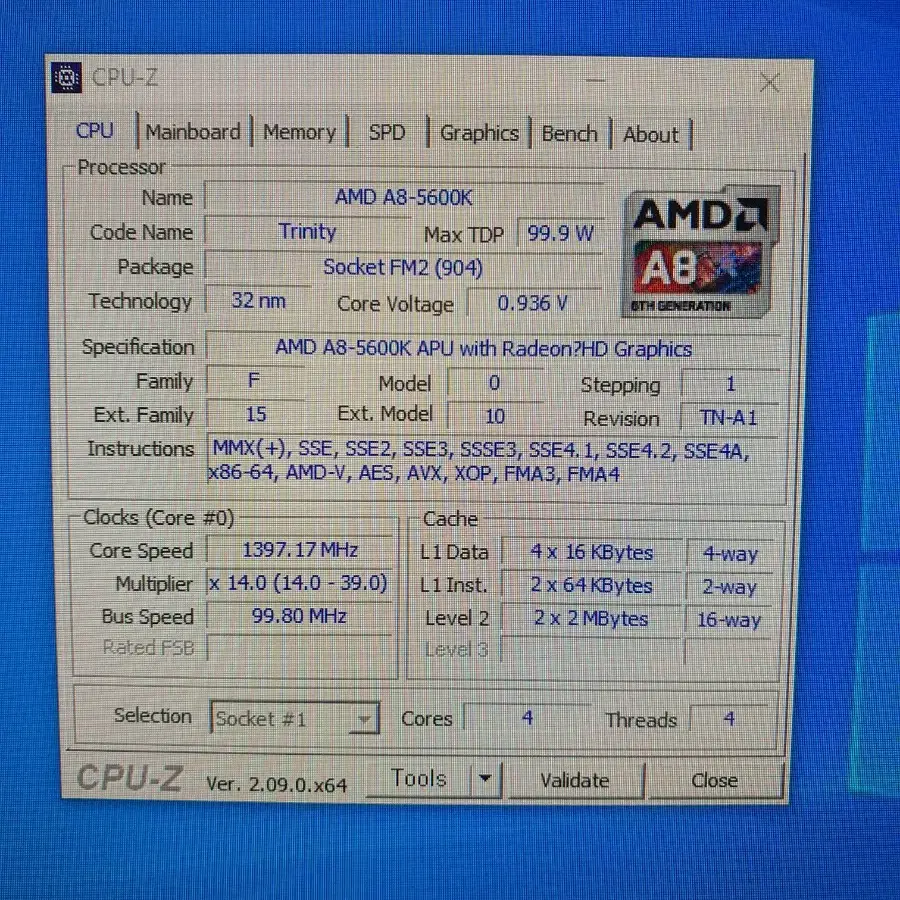 AMD A8 5600K CPU 쿨러별도