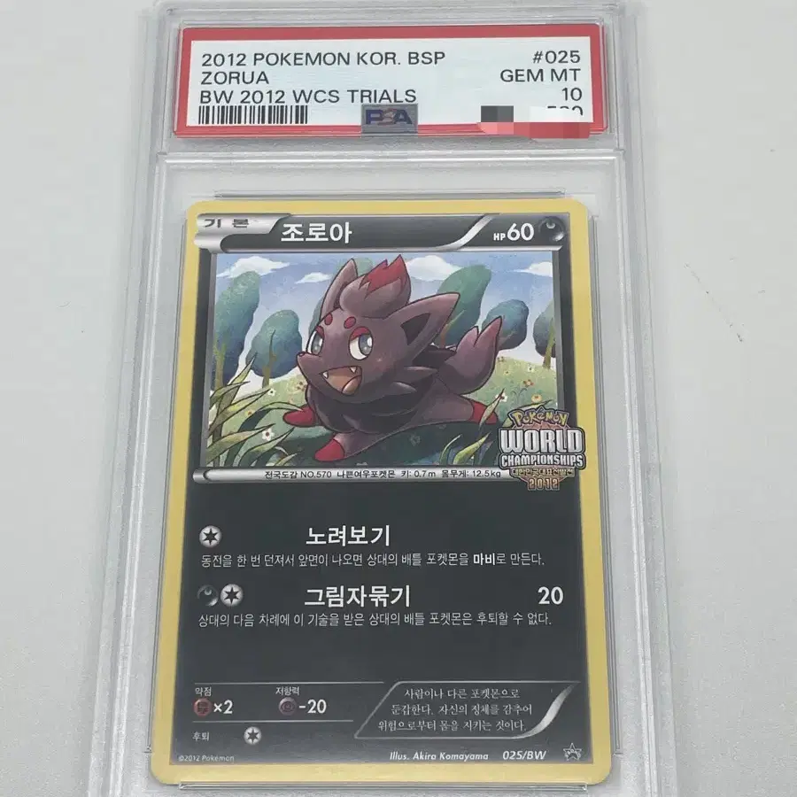 포켓몬카드 Psa10 월챔 프로모카드 조로아(zorua) pop1