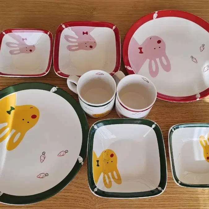 리빙월드 토끼 도자기세트 8pcs