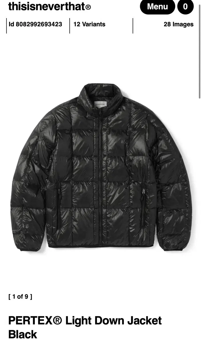 [M]This Is Never That Ultralight Down Jacket Black Lightweight Padding for sale!