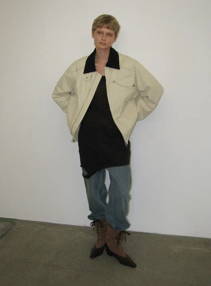 파르티멘토 우먼 COTTON WASHED WORK JACKET_IVORY