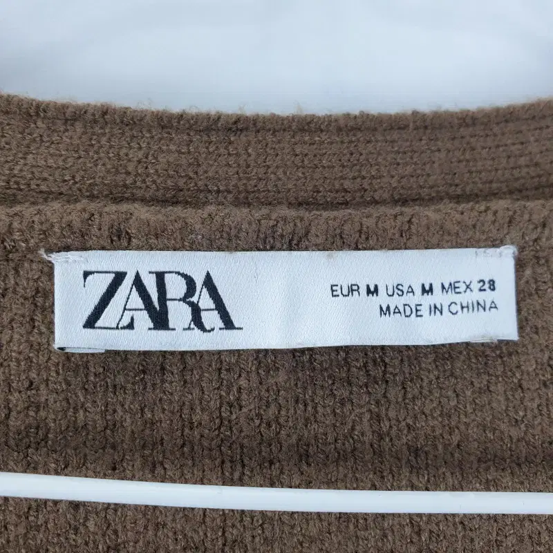 F0110 ZARA 여M 브라운 니트 밴딩 가디건/더크