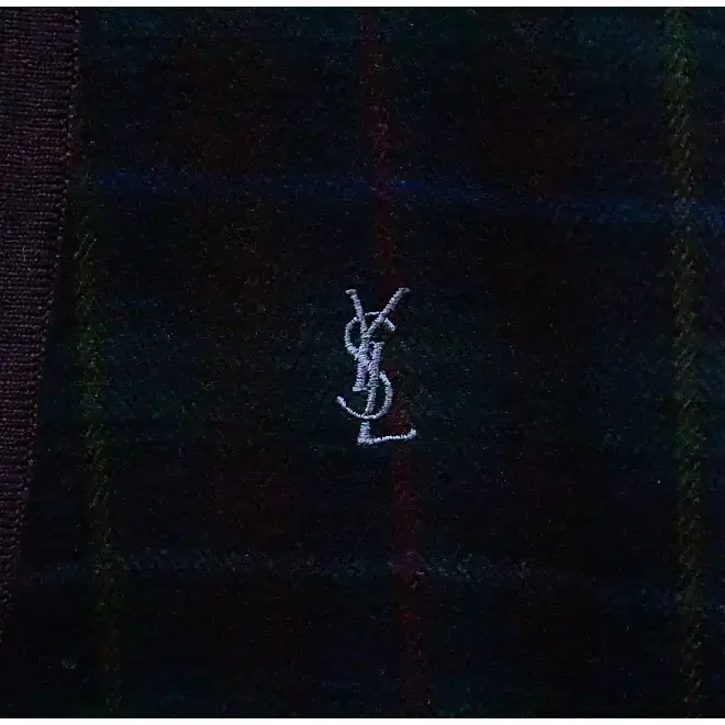 [100] 80s 입생로랑 YSL 로고 체크 울 니트 브이넥 가디건