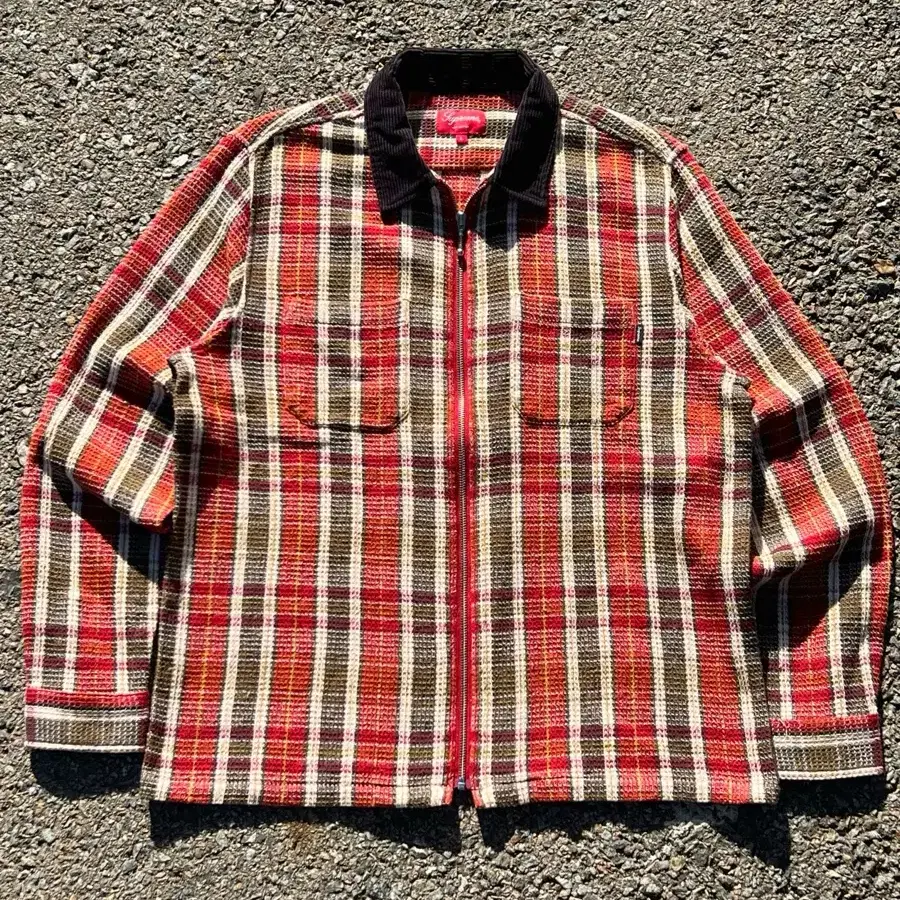 Supreme 18AW Plaid Thermal Zip Up Shirt