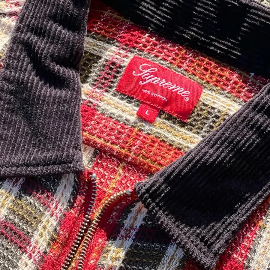 Supreme 18AW Plaid Thermal Zip Up Shirt