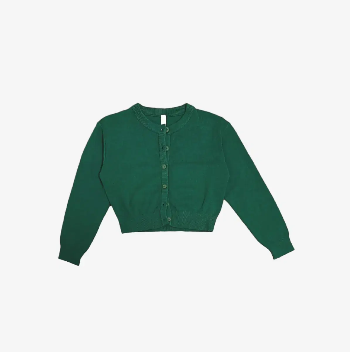 cropped button cardigan in green