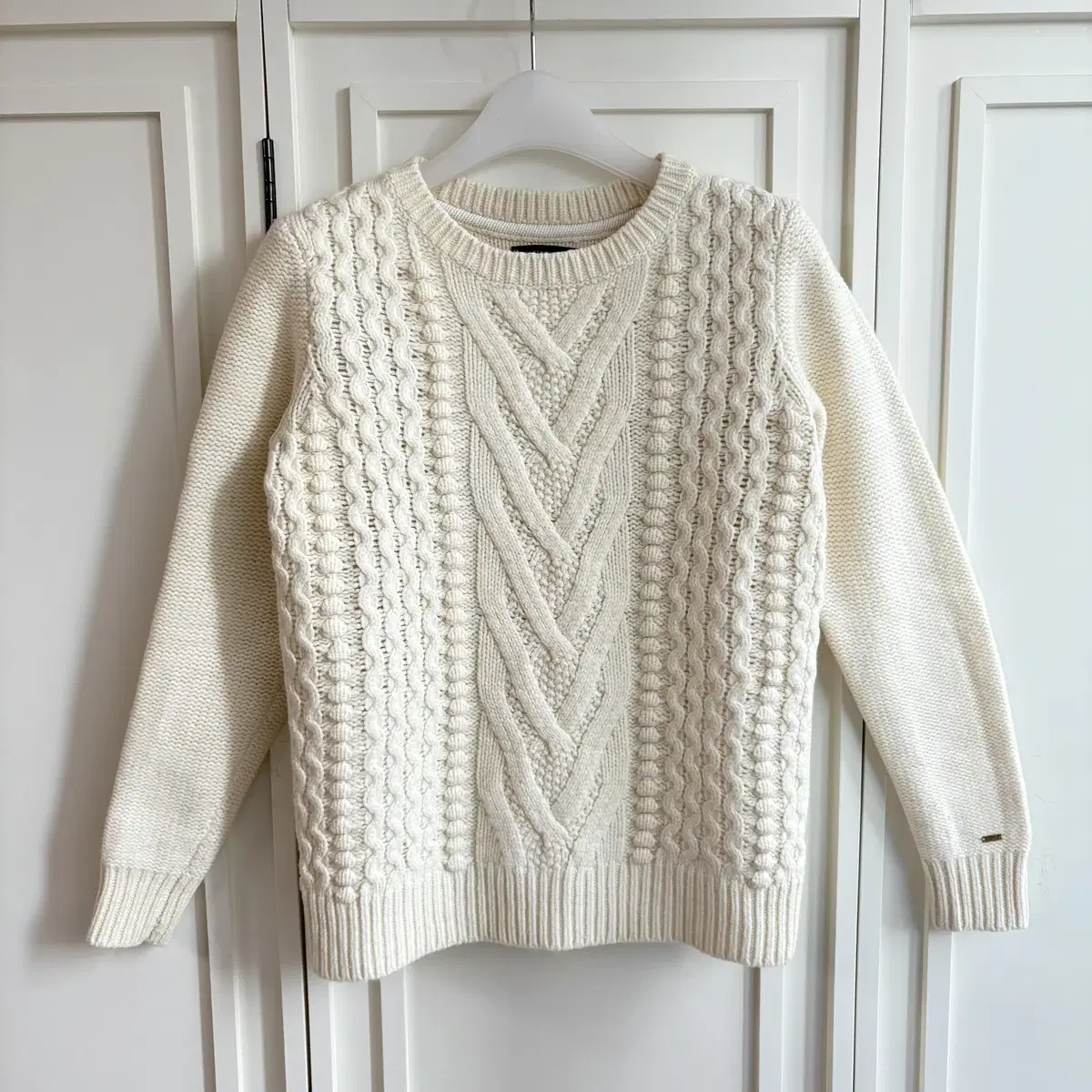 [S]Tommy Hilfiger Women's Ivory Fisherman Knit CK8482