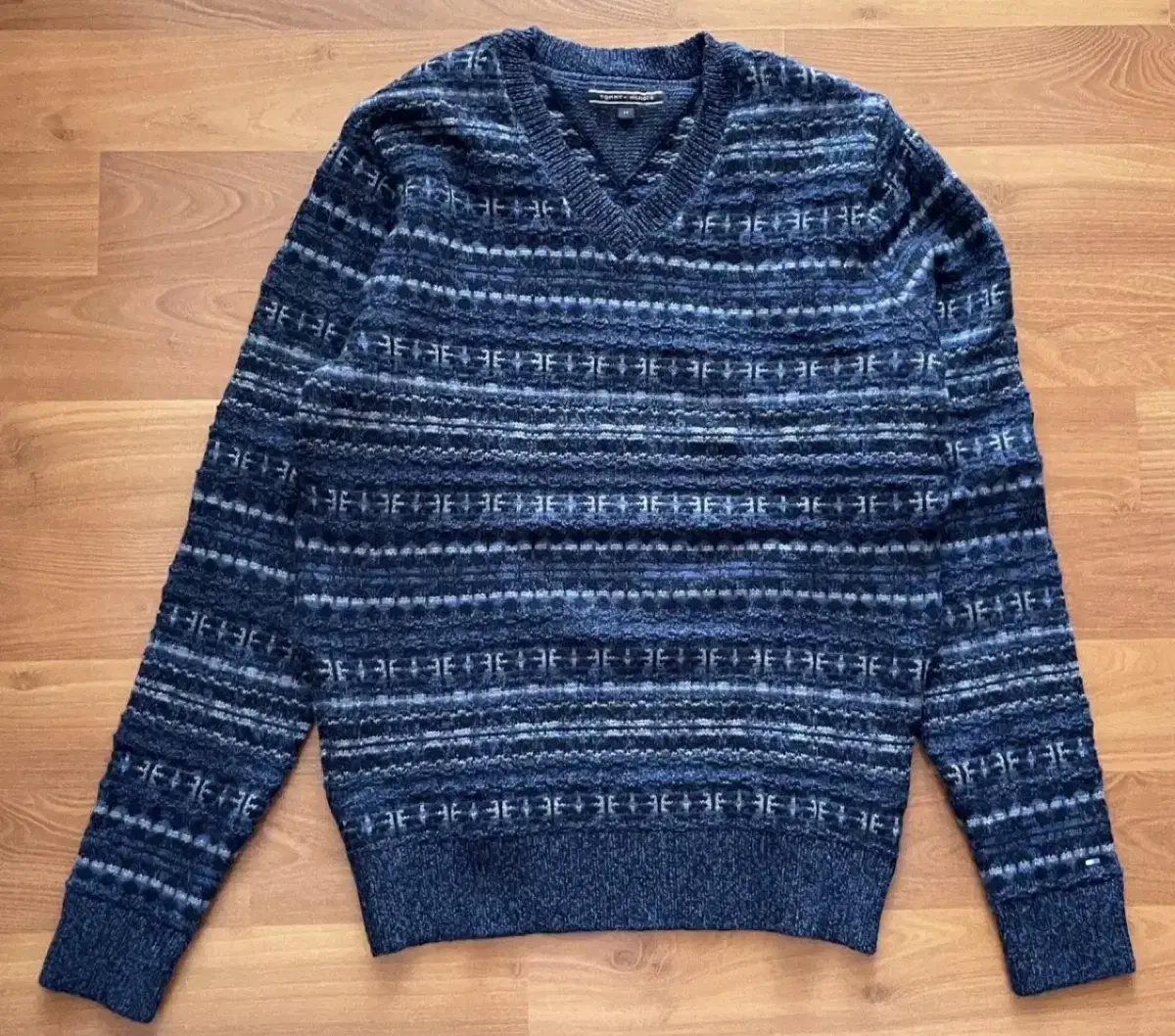 M Tommy Knit Fair Isle Lambswool Snowflake Nordic Sweater Tommy Hilfiger