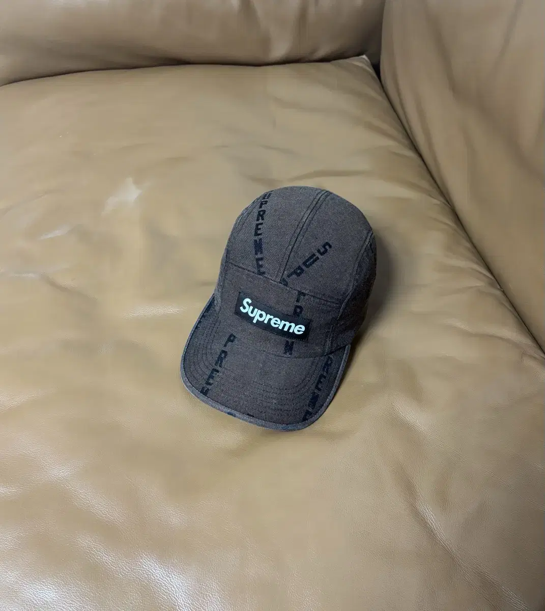 Supreme 슈프림 캠프캡 모자 (Washed Denim Brown)