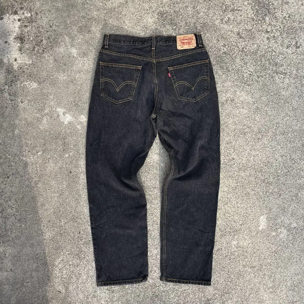 00s Levis550 흑청 데님 팬츠 (33)