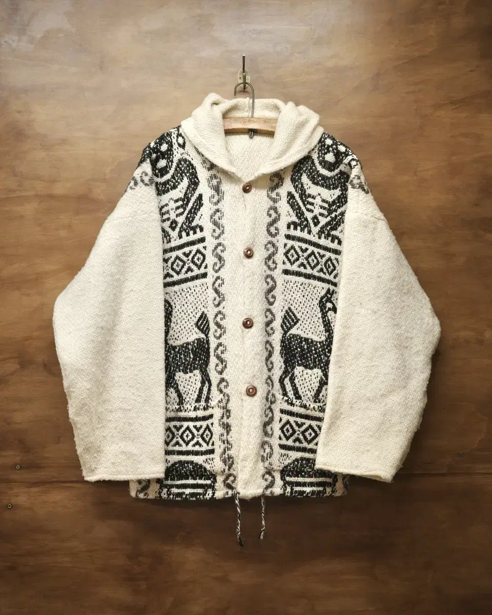 vintage Aztec Wool hoodie jacket