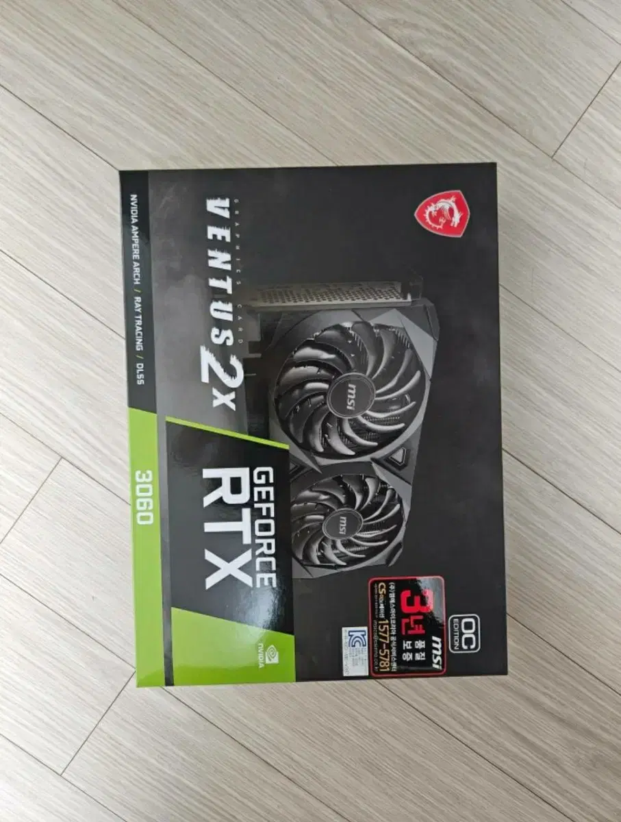 그래픽 카드 MSI 지포스 RTX 3060 벤투스 2X OC D6 12G