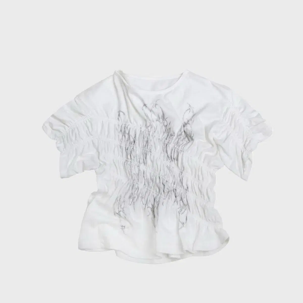 Twin shirring top 23 ver. white