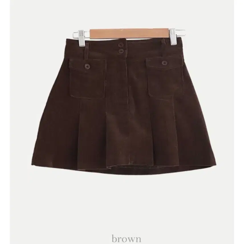 위드블룸 bear pocket corduroy skirt 브라운 색상