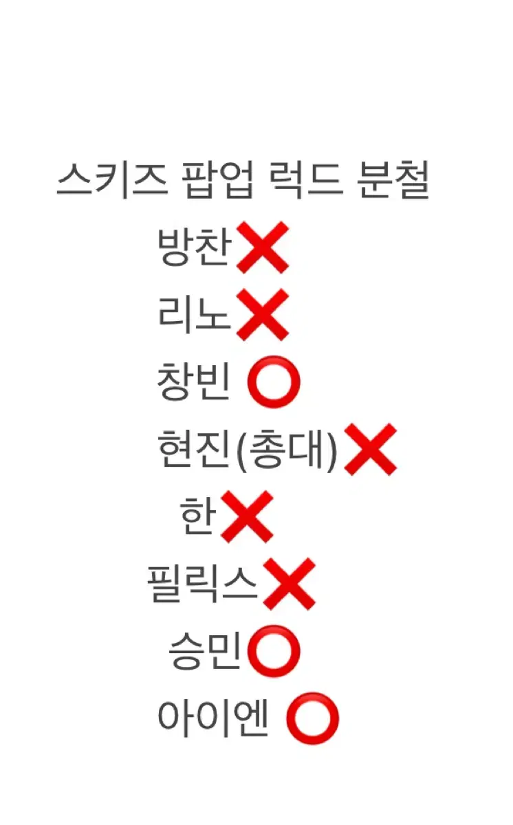 스키즈 HOP 팝업 럭키드로우 럭드 분철 미공포 앨범