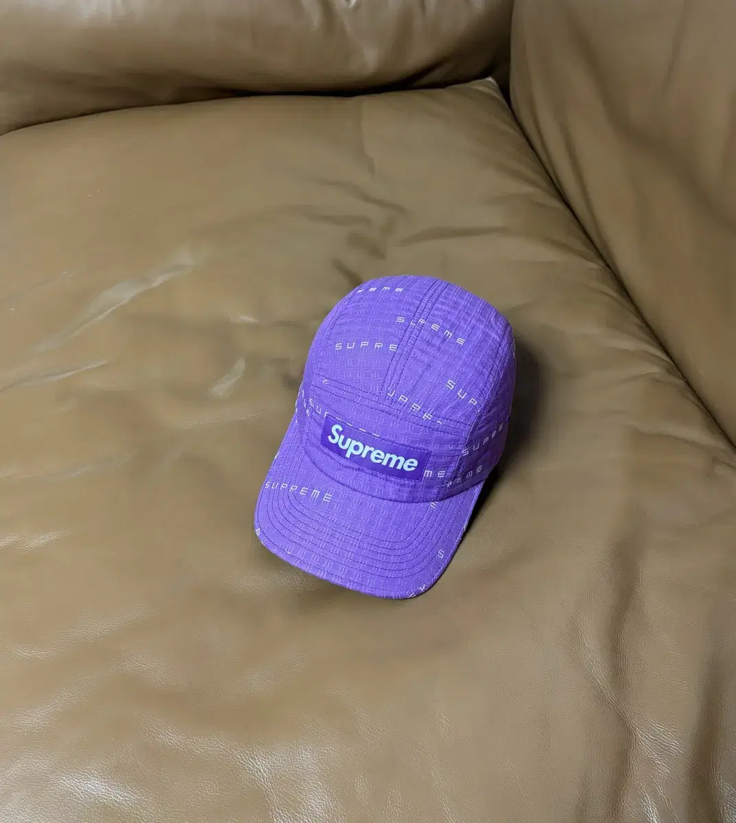 Supreme 슈프림 캠프캡 모자 (Stitch Purple)