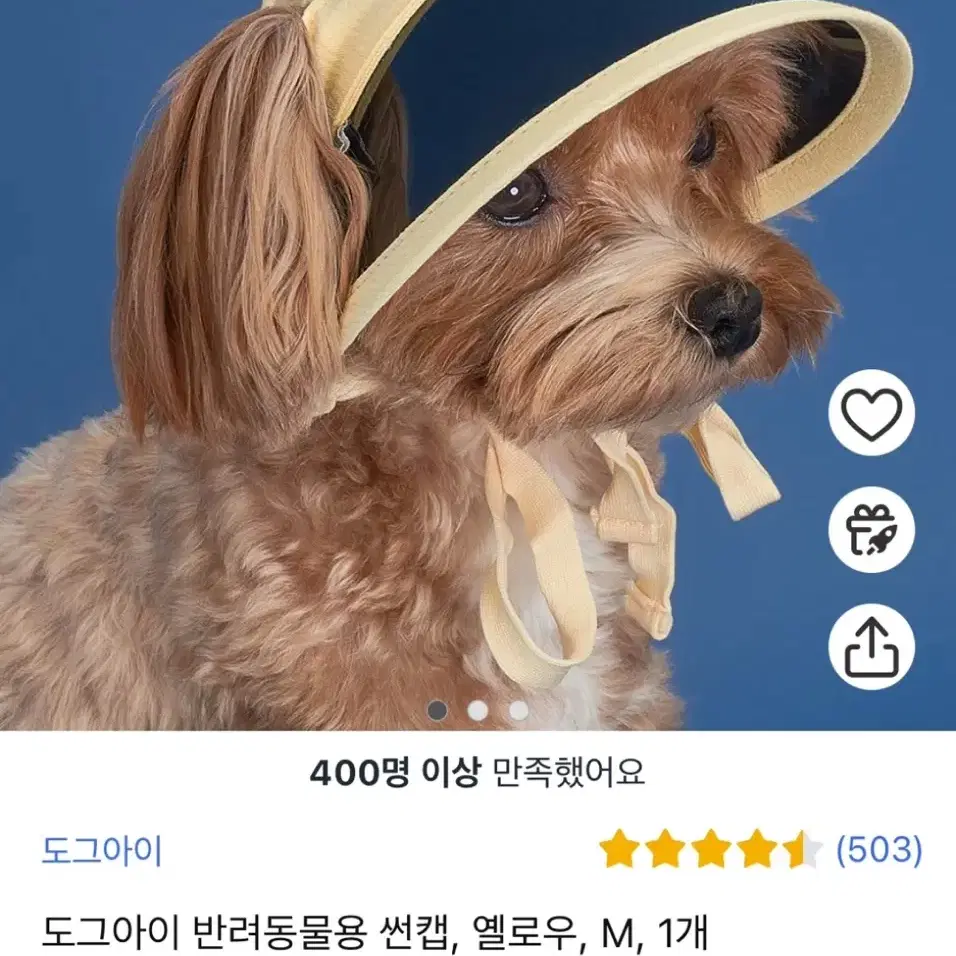 새제품) 강아지 썬캡 m