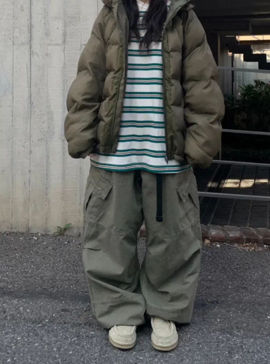 릿킴 SALT WASHED CARGO PANTS 카키색