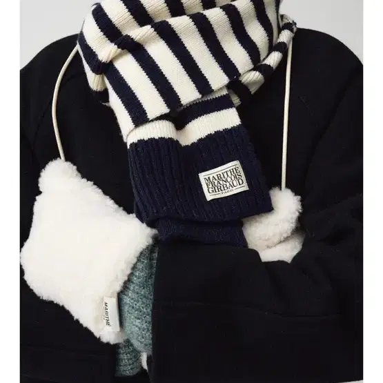 마리떼 목도리 머플러 classic logo muffler stripe