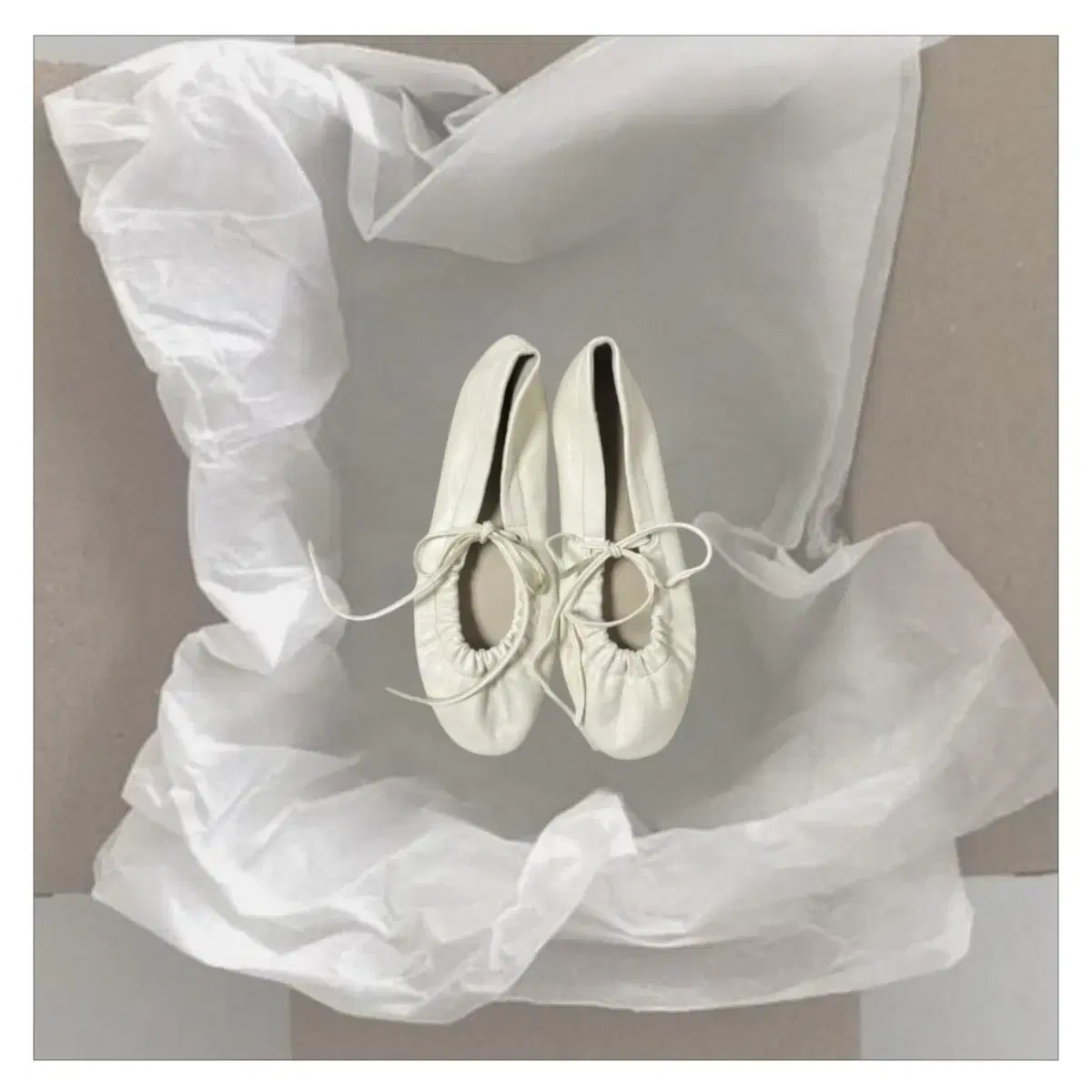 shirring ribbon flat shoes