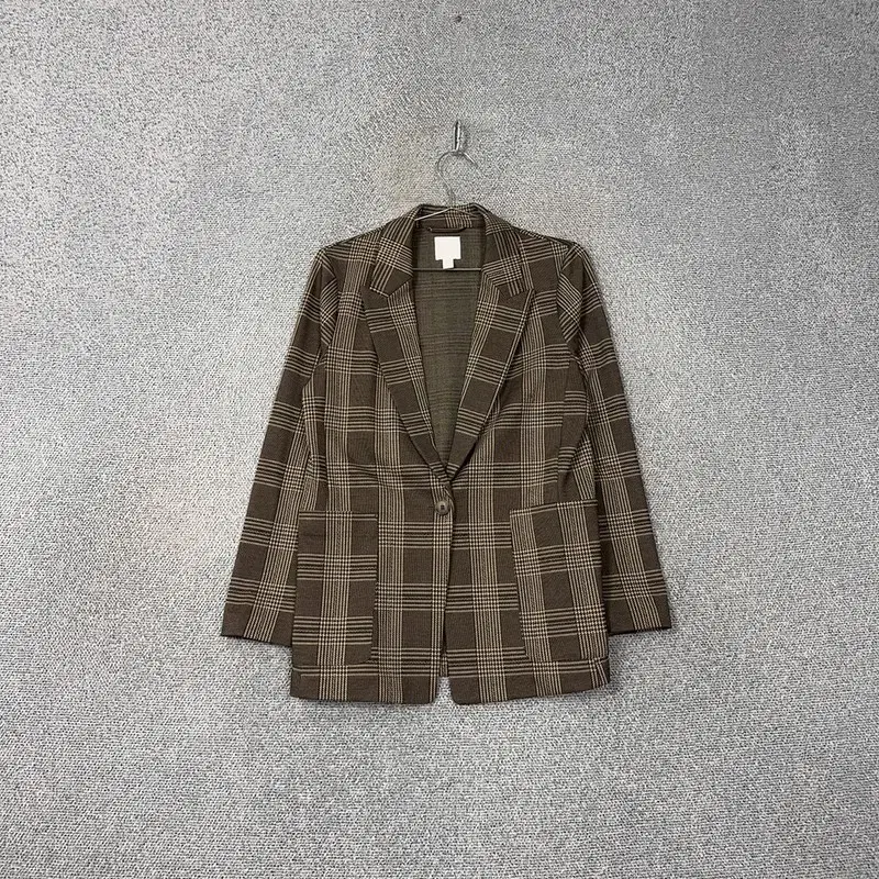 H&M 빈티지 체크 브라운 블레이저 155/88A