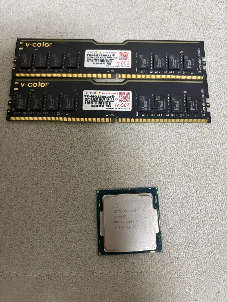 i3 9100 + v color 8gb ram(x2 16gb)