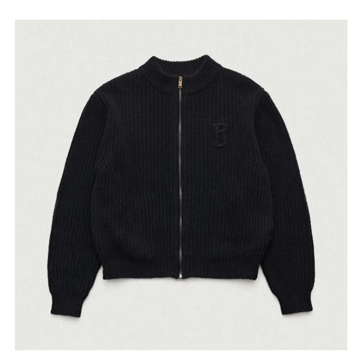 더바넷 니트가디건(the barnet black b zip-up knit