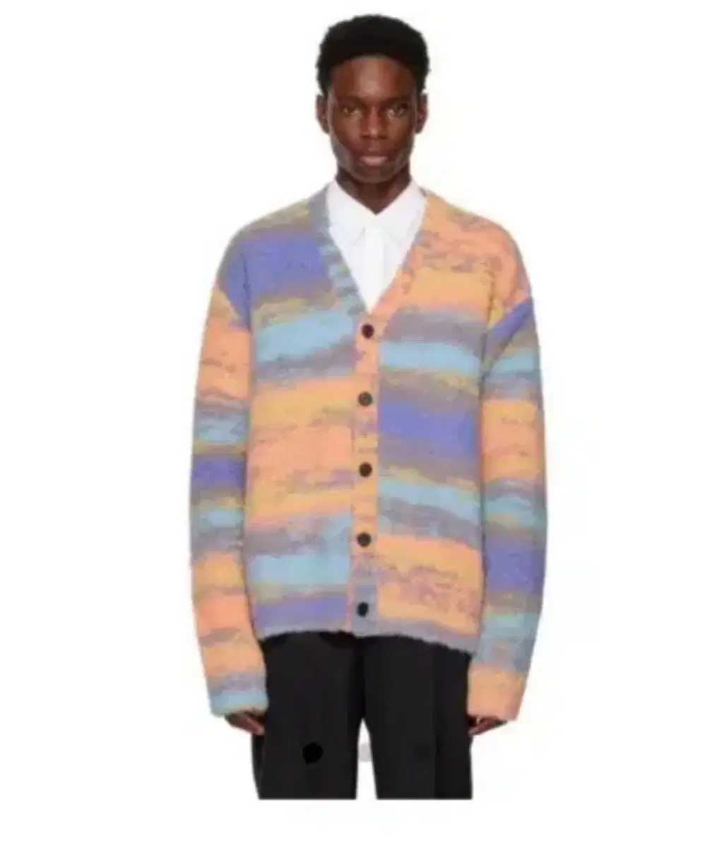 Wooyoung Mi Mohair Multicolor Cardigan + Baraclava