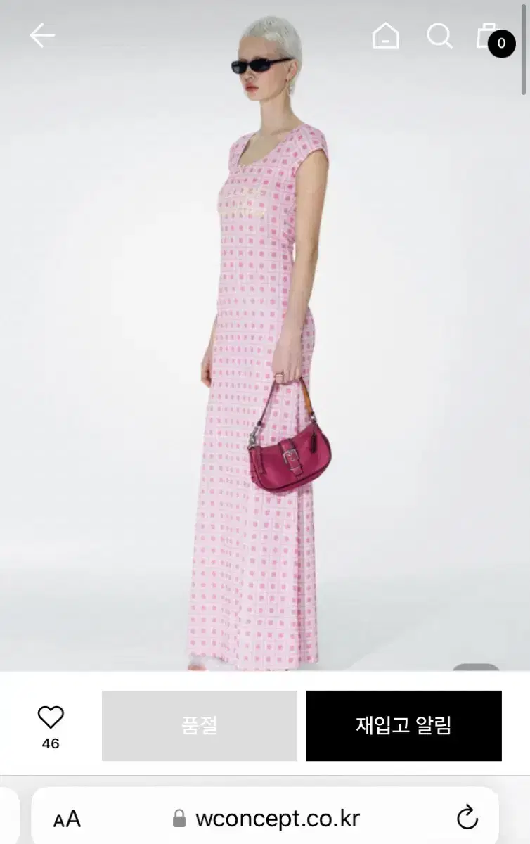 Sculptor Unusual Check Maxi Dress Pink C