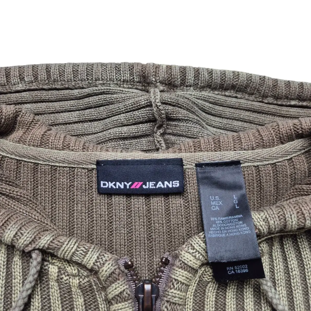 [S] DKNY 골지니트 후드집업