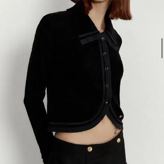 무디디 Wide collar crop cardigan 가디건