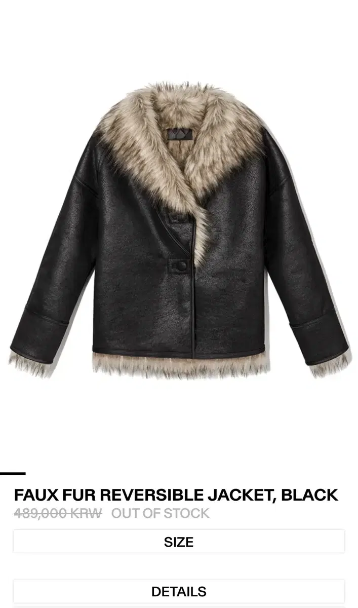 FAUX FUR REVERSIBLE JACKET, BLACK