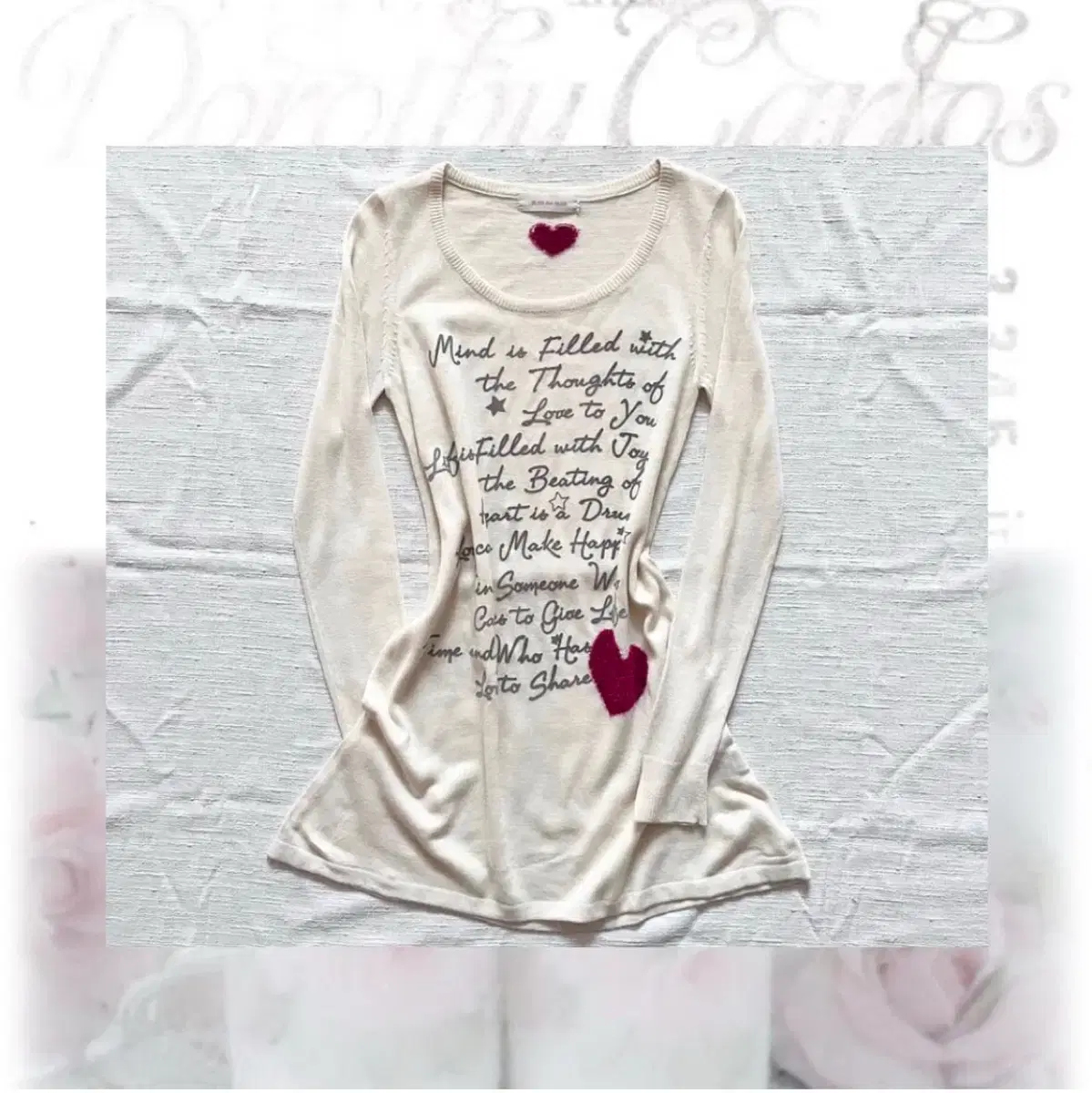 cute lettering heart one-piece