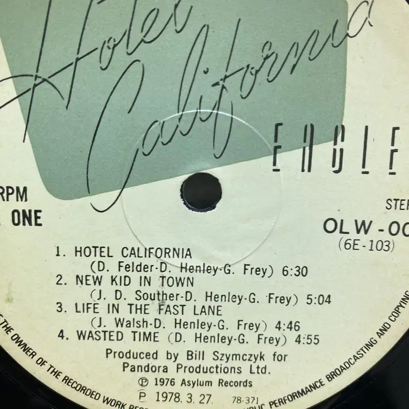 EAGLES HOTEL CALIFORNIA LP / AA4701