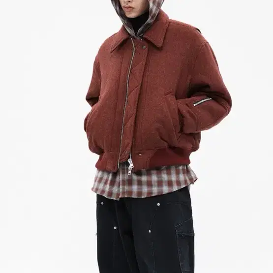 알렌느 23fw 3D Padded Wool Blouson 버건디