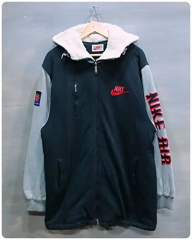 [105] 90s Nike Air Oldschool Fleece Long Hooded Zip Up Jumper