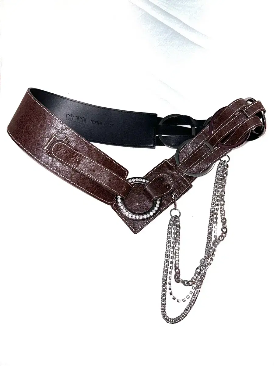 vintage Brown Ring chain belt