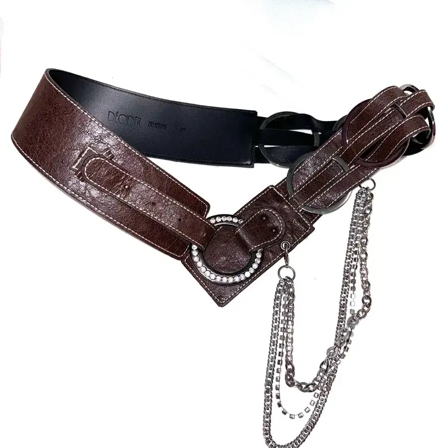 Vintage Brown ring chain belt