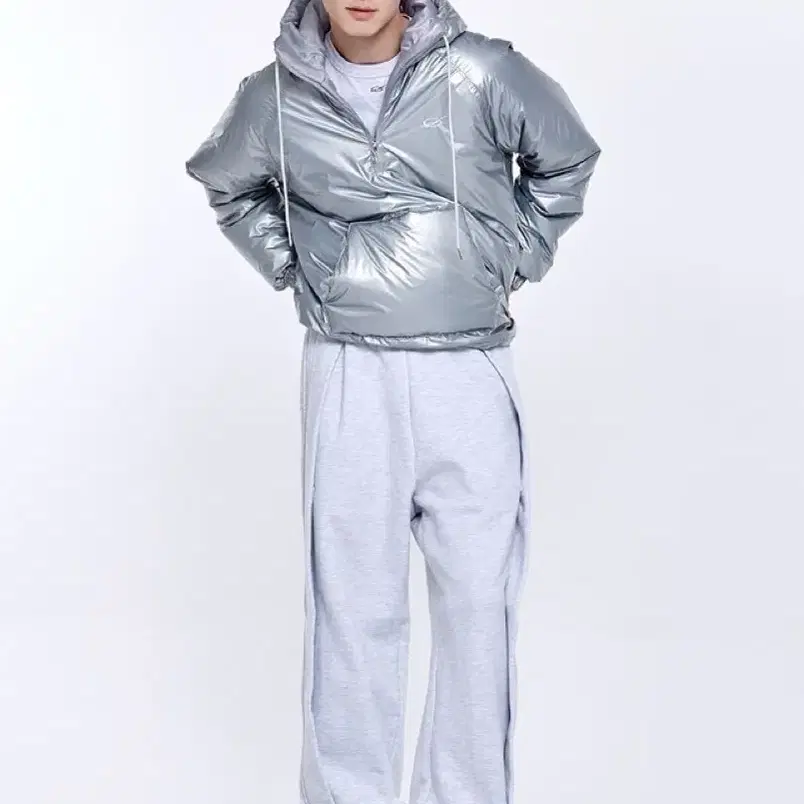 51퍼센트 Padded Logo anorak - Silver